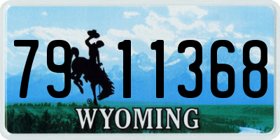 WY license plate 7911368