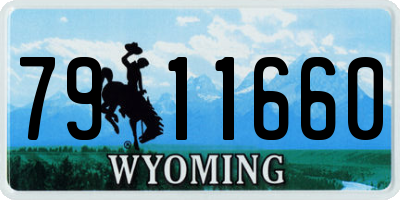 WY license plate 7911660