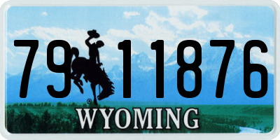 WY license plate 7911876