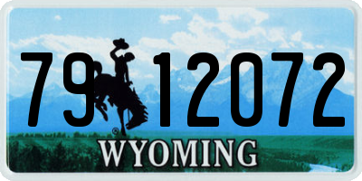 WY license plate 7912072