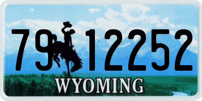 WY license plate 7912252