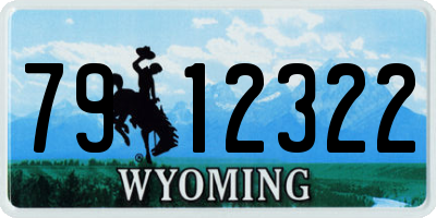 WY license plate 7912322