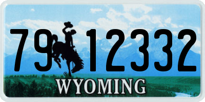 WY license plate 7912332
