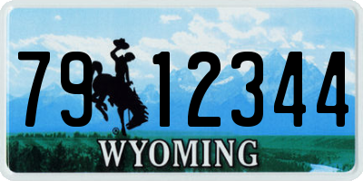 WY license plate 7912344