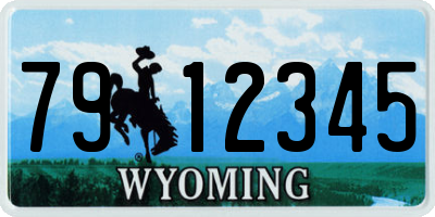 WY license plate 7912345