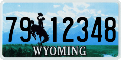WY license plate 7912348