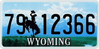 WY license plate 7912366