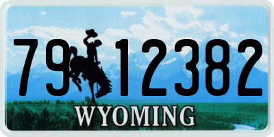 WY license plate 7912382