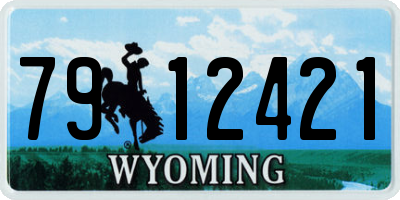 WY license plate 7912421