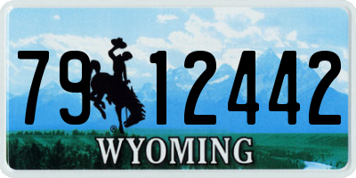 WY license plate 7912442