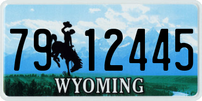 WY license plate 7912445