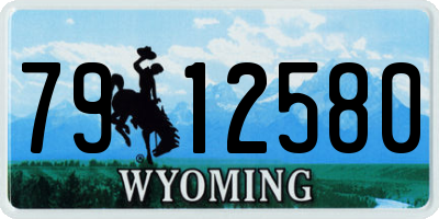 WY license plate 7912580