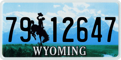 WY license plate 7912647