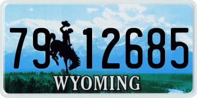 WY license plate 7912685