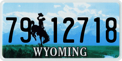 WY license plate 7912718