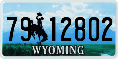 WY license plate 7912802
