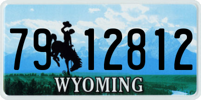 WY license plate 7912812