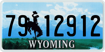 WY license plate 7912912