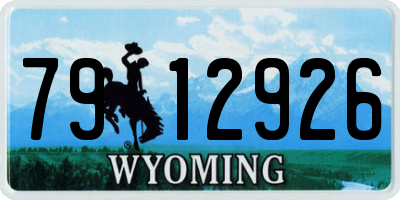 WY license plate 7912926
