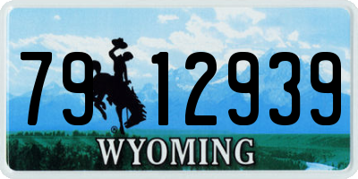 WY license plate 7912939