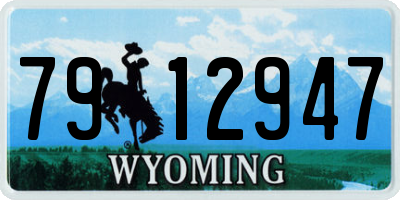 WY license plate 7912947