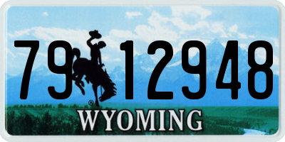 WY license plate 7912948