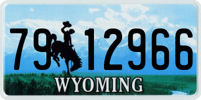 WY license plate 7912966