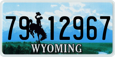 WY license plate 7912967