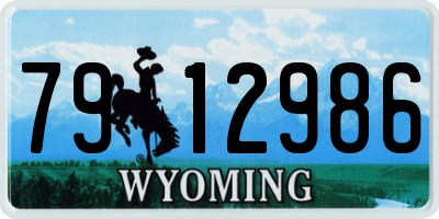 WY license plate 7912986