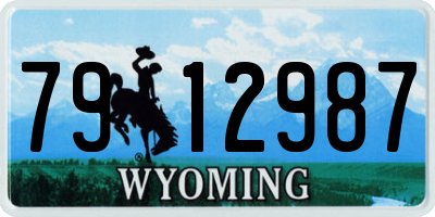 WY license plate 7912987