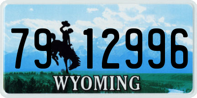 WY license plate 7912996