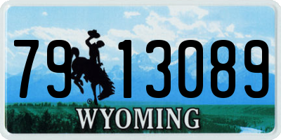 WY license plate 7913089