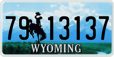 WY license plate 7913137