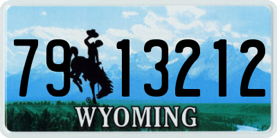 WY license plate 7913212