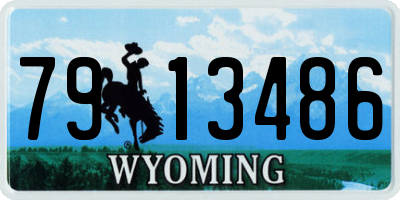 WY license plate 7913486