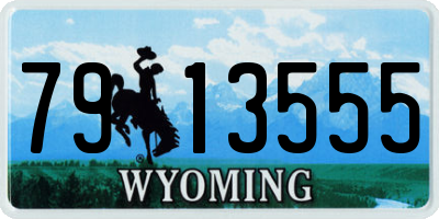 WY license plate 7913555