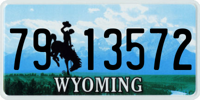 WY license plate 7913572