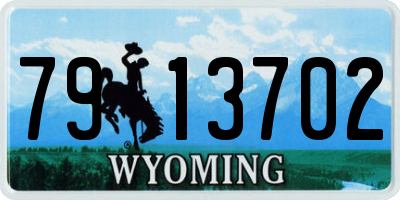 WY license plate 7913702
