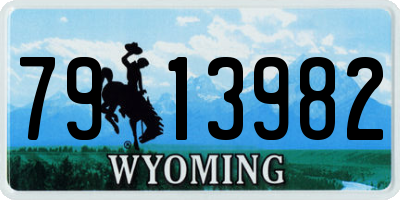 WY license plate 7913982