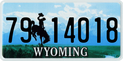 WY license plate 7914018