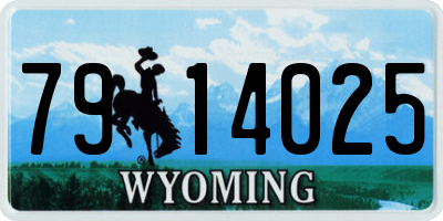 WY license plate 7914025