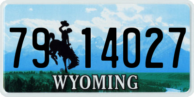 WY license plate 7914027