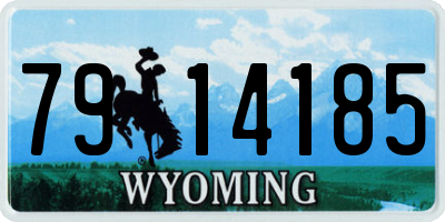 WY license plate 7914185