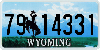 WY license plate 7914331