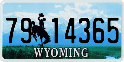WY license plate 7914365