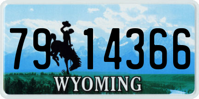 WY license plate 7914366