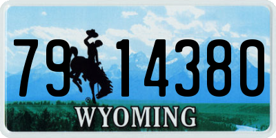 WY license plate 7914380
