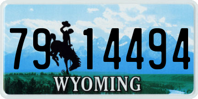 WY license plate 7914494