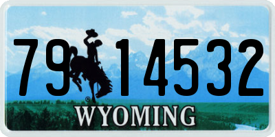 WY license plate 7914532
