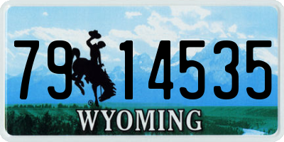 WY license plate 7914535